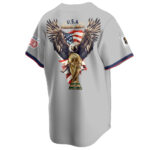 Custom Name USA Global Soccer Event 2026 Patriotic Eagle America 250 Heather Grey Baseball Jersey for Soccer Fans