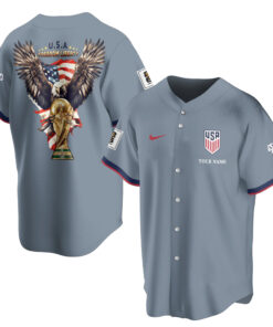 Custom Name USA Global Soccer Event 2026 Patriotic Eagle America 250 Slate Blue Baseball Jersey for Soccer Fans