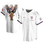 Custom Name USA Global Soccer Event 2026 Patriotic Eagle America 250 White Baseball Jersey for Soccer Fans