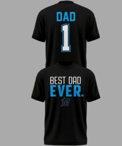 Custom Name and Number Miami Marlins Father’s Day 2026 Best Dad Ever Graphic Shirt for Baseball Fans