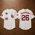 Custom Number Oklahoma Sooners 2026 College World Series Champions Baseball Jersey for College Baseball Fans