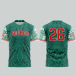 Custom Number San Diego Padres Mexican Heritage 2026 Graphic Shirt for Baseball Fans