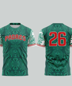 Custom Number San Diego Padres Mexican Heritage 2026 Graphic Shirt for Baseball Fans