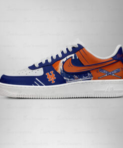 New York Mets Major League Baseball Version 2026 Graphic Air Force 1 Shoes Sneakers for Baseball Fans