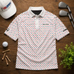 Unisex 126th U.S. Open Shinnecock Hills 2026 Red Blue Stars Pattern Polo Shirt for Golf Fans