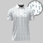 Unisex 126th U.S. Open Shinnecock Hills 2026 Tribal Blue Pattern Polo Shirt for Golf Fans