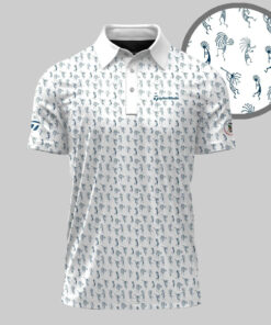 Unisex 126th U.S. Open Shinnecock Hills 2026 Tribal Blue Pattern Polo Shirt for Golf Fans
