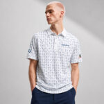 Unisex 126th U.S. Open Shinnecock Hills 2026 Tribal Blue Pattern Polo Shirt for Golf Fans