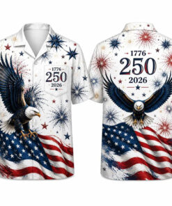 Unisex 250 Years Of Freedom Hawaiian Shirt 1776-2026 for Patriotic Fans