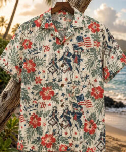Unisex 250 Years of America Patriotic 4th of July Hawaiian Shirt for Patriotic Americans