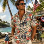 Unisex 250 Years of America Patriotic 4th of July Hawaiian Shirt for Patriotic Americans