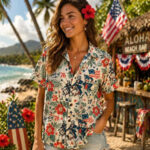 Unisex 250 Years of America Patriotic 4th of July Hawaiian Shirt for Patriotic Americans