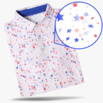 Unisex 4th Of July Patriotic Stars 2026 Graphic Polo Shirt for American Pride Fans