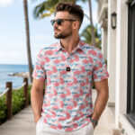 Unisex AR15 Tropical Flag Patriotic Graphic Polo Shirt for Patriotic Fans
