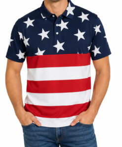 Unisex American Flag Freedom Patriotic Graphic Polo Shirt for Patriotic Fans