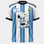 Unisex Argentina National Soccer Snoopy And Woodstock 2026 Graphic Shirt for Soccer Fans