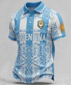 Unisex Argentina Soccer World Cup 2026 Graphic Polo Shirt for Soccer Fans