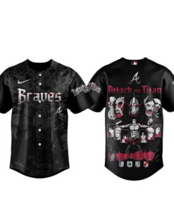 Unisex Atlanta Braves Attack on Titan 2026 Baseball Jersey for Baseball and Anime Fans