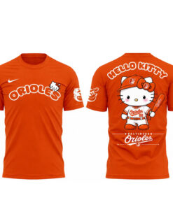 Unisex Baltimore Orioles 2026 Hello Kitty Night Graphic Shirt for Baseball Fans