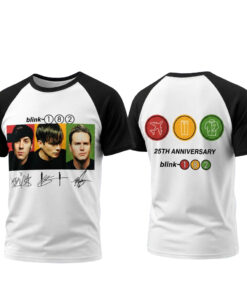 Unisex Blink-182 25th Anniversary 2026 Signature Graphic Shirt for Rock Music Fans