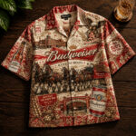 Unisex Budweiser Clydesdales King Of Beers Hawaiian Shirt for Beverage Fans