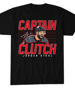 Unisex Carolina Hurricanes Jordan Staal Captain Clutch Graphic Shirt for Hockey Fans
