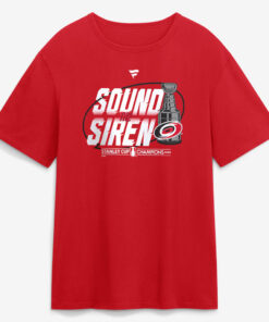 Unisex Carolina Hurricanes Red 2026 Stanley Cup Champions Parade Sound The Siren Graphic Shirt for Hockey Fans