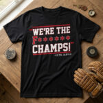 Unisex Carolina Hurricanes Seth Jarvis We’re The F Champs Graphic Shirt for Hockey Fans