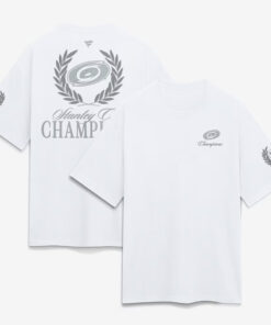 Unisex Carolina Hurricanes White 2026 Stanley Cup Champions USA 250th Anniversary Graphic Shirt for Hockey Fans