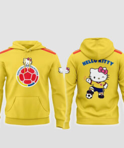 Unisex Colombia National Soccer Hello Kitty Day 2026 Graphic Hoodie for Soccer Fans
