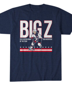 Unisex Columbus Blue Jackets Zach Werenski Big Z 2026 Defenseman Of The Year Graphic Shirt for Hockey Fans