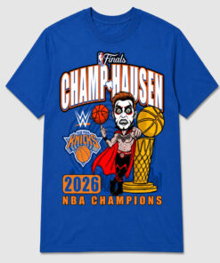 Unisex Danhausen x New York Knicks 2026 Finals Champions Graphic Shirt for Basketball Fans