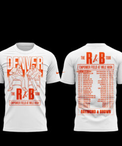 Unisex Denver Broncos x The R&B Tour 2026 Graphic Shirt for Football and Music Fans