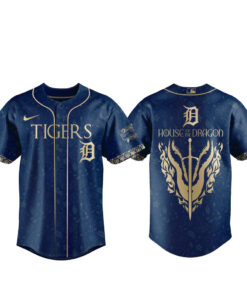 Unisex Detroit Tigers 2026 House of the Dragon Night Navy Baseball Jersey for Baseball Fans
