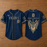 Unisex Detroit Tigers 2026 House of the Dragon Night Navy Baseball Jersey for Baseball Fans