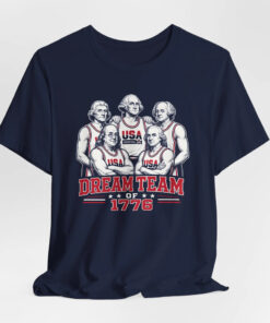 Unisex Dream Team Of 1776 Patriotic USA Basketball Graphic Shirt for Basketball Fans
