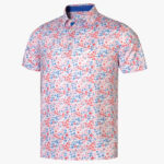 Unisex Freedom Floral Graphic Polo Shirt for American Pride Fans