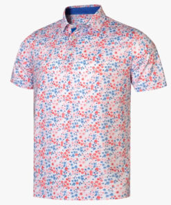 Unisex Freedom Floral Graphic Polo Shirt for American Pride Fans