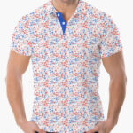 Unisex Freedom Floral Graphic Polo Shirt for American Pride Fans
