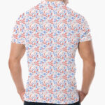 Unisex Freedom Floral Graphic Polo Shirt for American Pride Fans