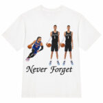 Unisex Funny Jalen Brunson And Victor Wembanyama Never Forget Graphic Shirt for Basketball Fans