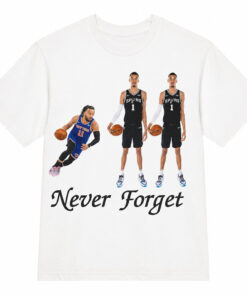 Unisex Funny Jalen Brunson And Victor Wembanyama Never Forget Graphic Shirt for Basketball Fans