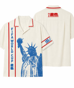 Unisex Global Soccer Event 2026 Statue Of Liberty Hawaiian Shirt with Captain Armband Cuffs for Soccer Fans