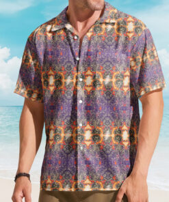Unisex Grateful Dead Skull And Roses Bolt Hawaiian Button Up Shirt for Rock Music Fans