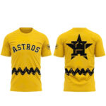 Unisex Houston Astros x Peanuts Night 2026 Yellow Graphic Shirt for Baseball Fans