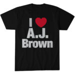 Unisex I Heart A J Brown Graphic Shirt for Football Fans