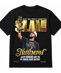 Unisex Jalen Brunson And The New York Knicks Make History 2026 Finals Champions Graphic Shirt for Basketball Fans
