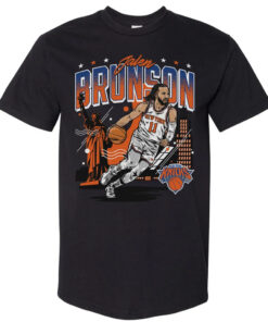 Unisex Jalen Brunson New York Knicks Skyline Graphic Shirt for Basketball Fans