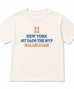 Unisex Jalen Brunson New York My Dad's The MVP Hallelujah Graphic Shirt for Basketball Fans