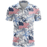 Unisex Jungle Flag Patriotic Graphic Polo Shirt for Patriotic Fans